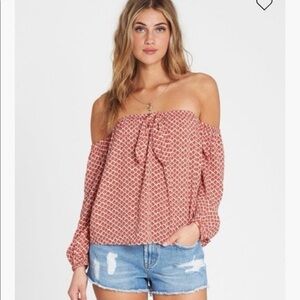Billabong Forever Lover Off-The-Shoul-der Top Size Medium